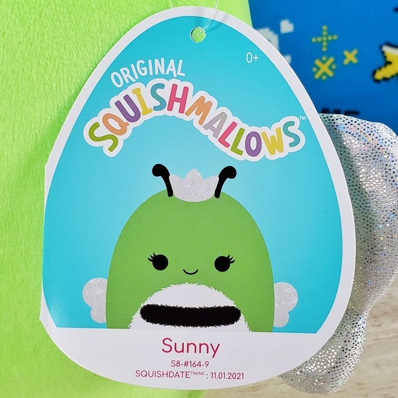 Squishmallow Sunny the Green Bee 8" Blacklight GITD Stuffed Plush NWT - Picture 10 of 12